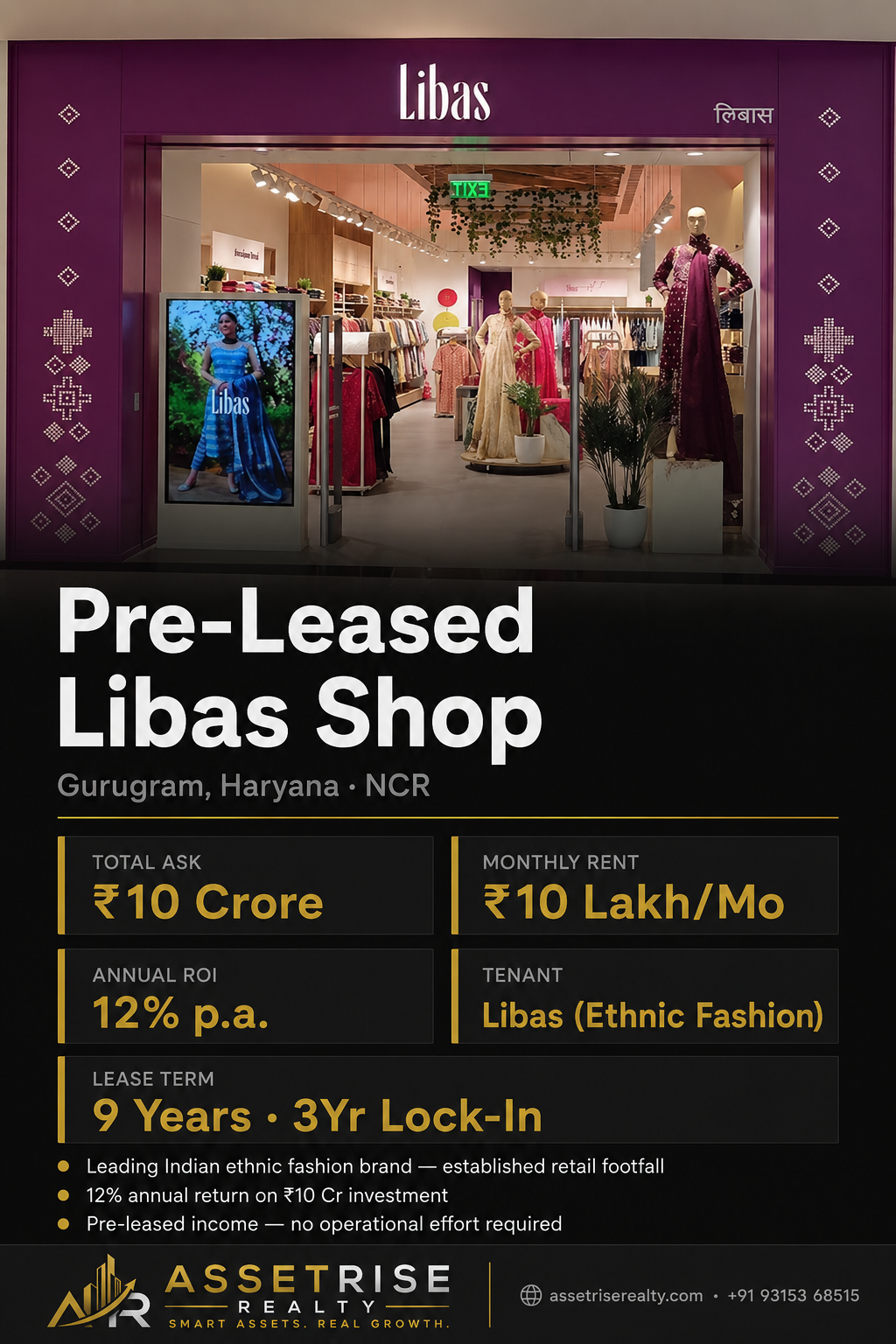 Pre-Leased Libas Shop — Gurugram | Leased Commercial Investment