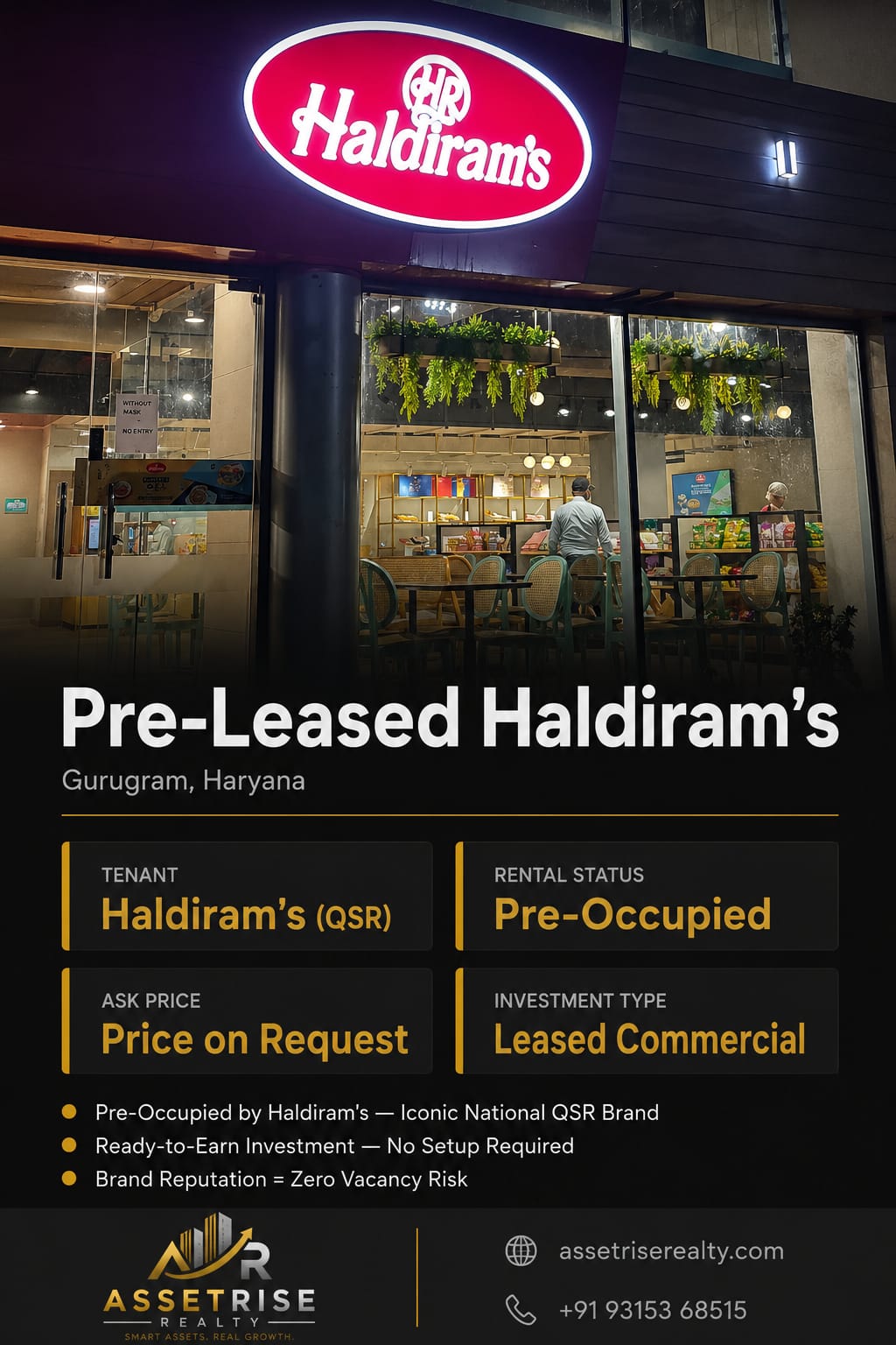 Pre-Leased Haldiram's — Gurugram | Leased Commercial Investment