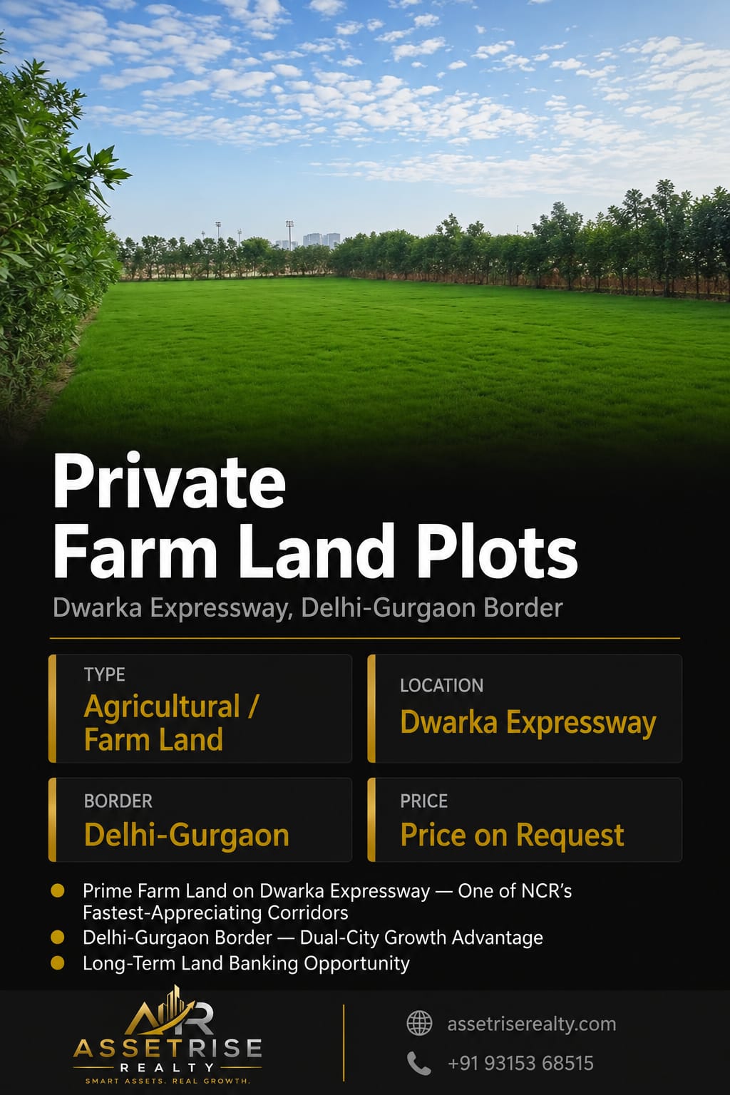 Private Farm Land Plots — Dwarka Expressway, Delhi-Gurgaon Border | Agricultural Land