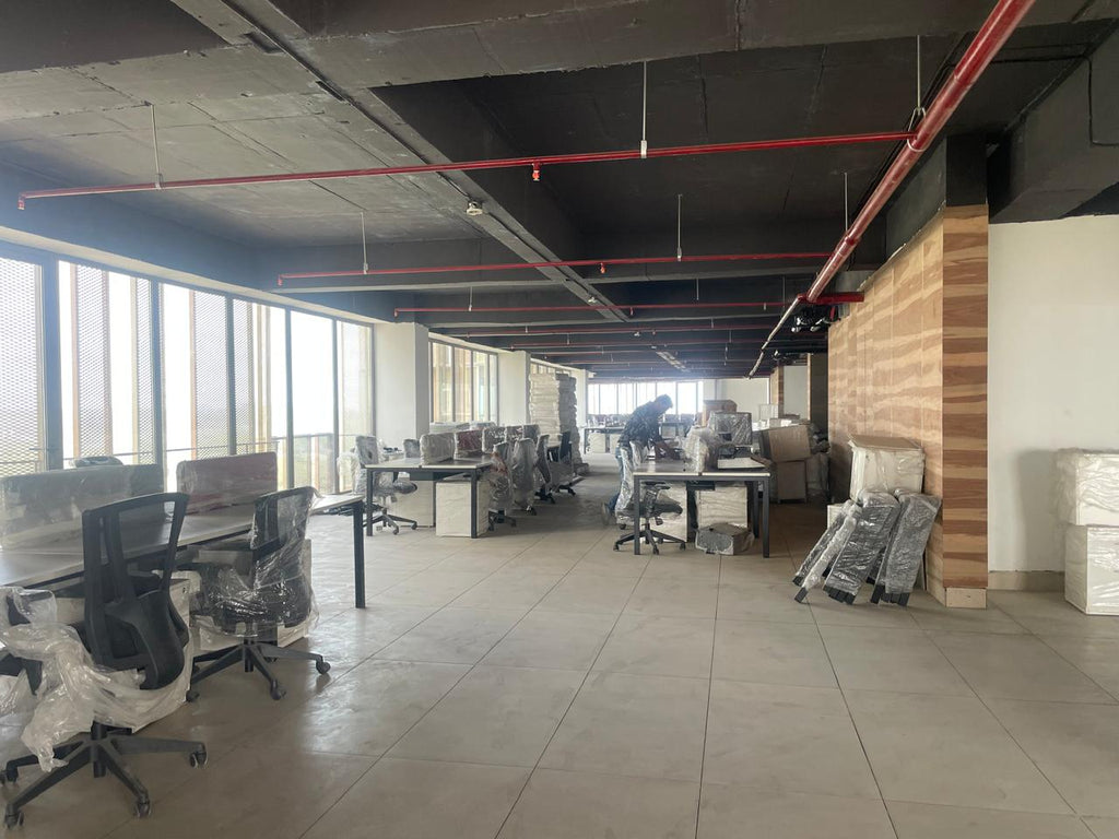 Workstation floor configuration — BPO KPO office space Noida Expressway