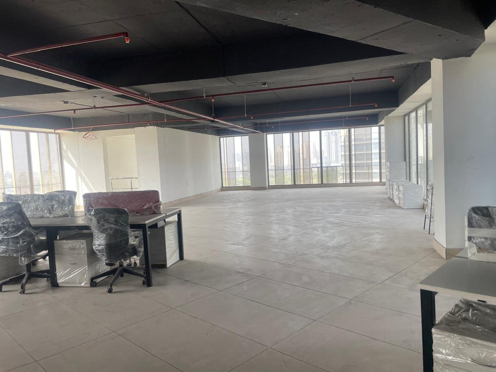 Semi-furnished workstation layout — IT office space Sector 136 Noida